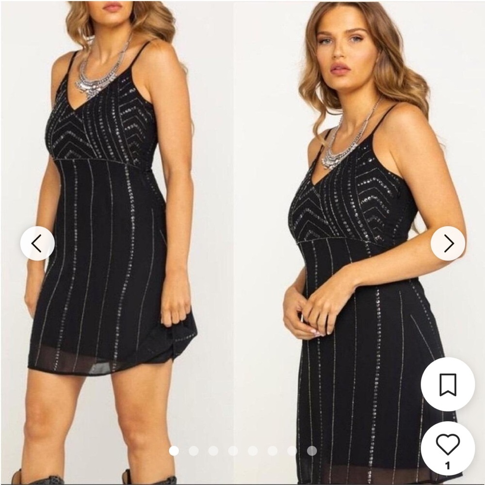 Idyllwind Black and Silver Mini Dress